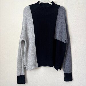 360Cashmere Chic Cashmere Monochromatic Patchwork Mockneck Sweater